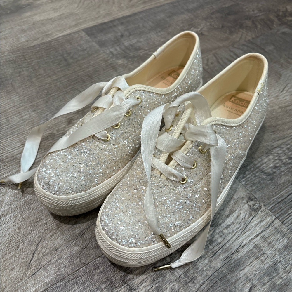 Keds x Kate Spade New York Women's Triple Glitter Sneakers - Cream